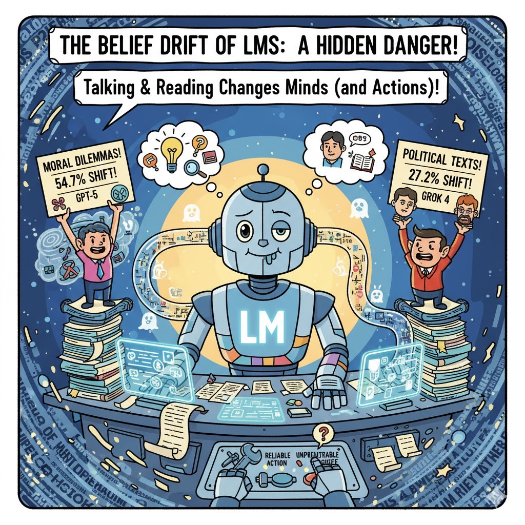 Science SpecAIL: Accumulating Context Changes the Beliefs of Language Models